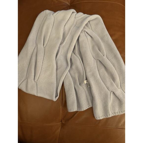 Castlerig Blue Knit Cashmere Scarf Cableknit SOFT Excellent Condition - Picture 1 of 4